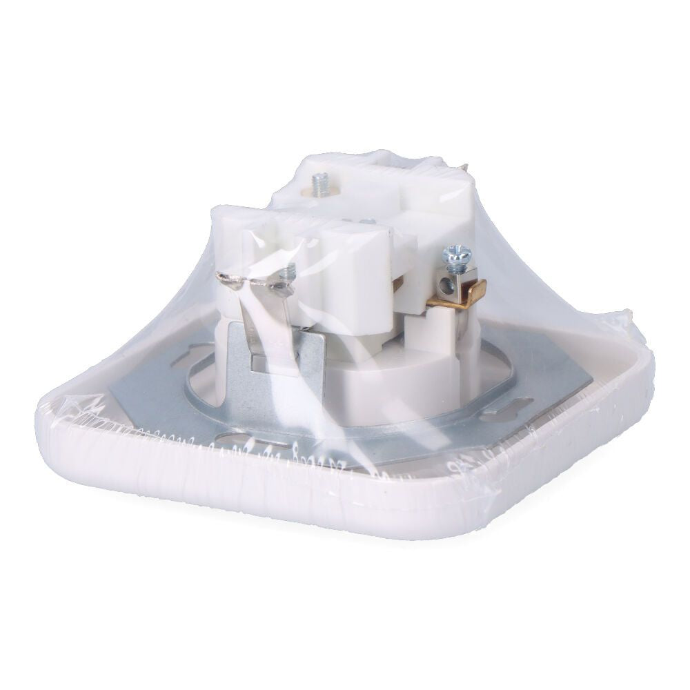 Base t/t empotrar tipo schuko 10/16 a 250 v, blanca (retractilado)