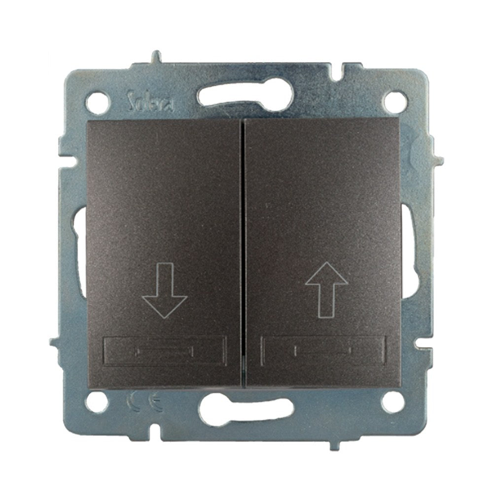 Pulsador doble persiana empotrar sin marco 10a 250 v~ grafito