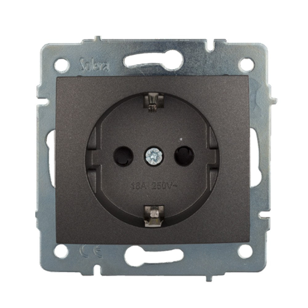Base fija 2p+t empotrar sin marco 16a 250v~ grafito