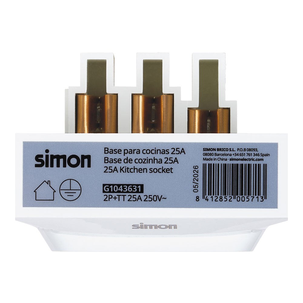 Base empotrar bipolar + t 25a blanco