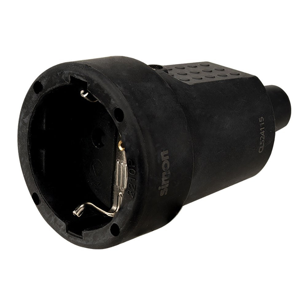 Base aérea goma schuko 2p+t 16a 250v~, negra