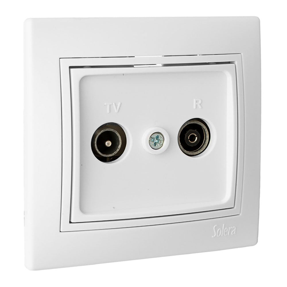 Toma de señal para tv y radio color blanco serie europa solera erp47u