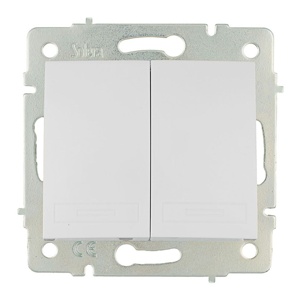 Doble conmutador/interruptor 10ax 250v serie europa solera erp12qc