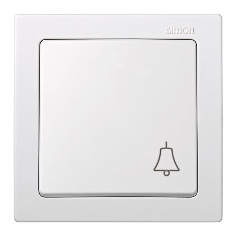 Pulsador superfice, 10ax 250v~, ip20, serie simon73 loft, campana grabada, blanco, retractilado