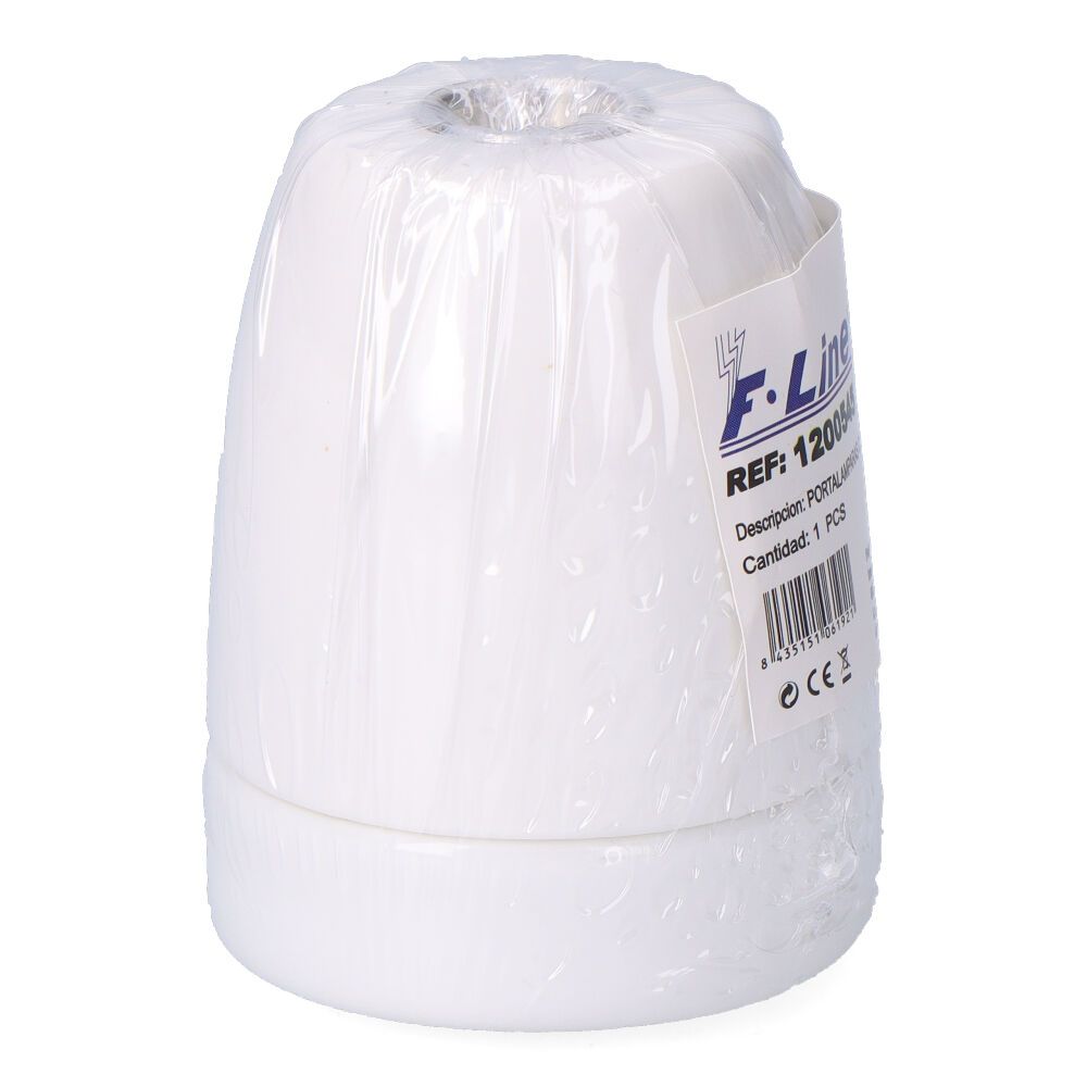 Portalámparas cerámico vintage e27, 100 w 250 v, blanco, ø47 x 59 mm (retractilado)