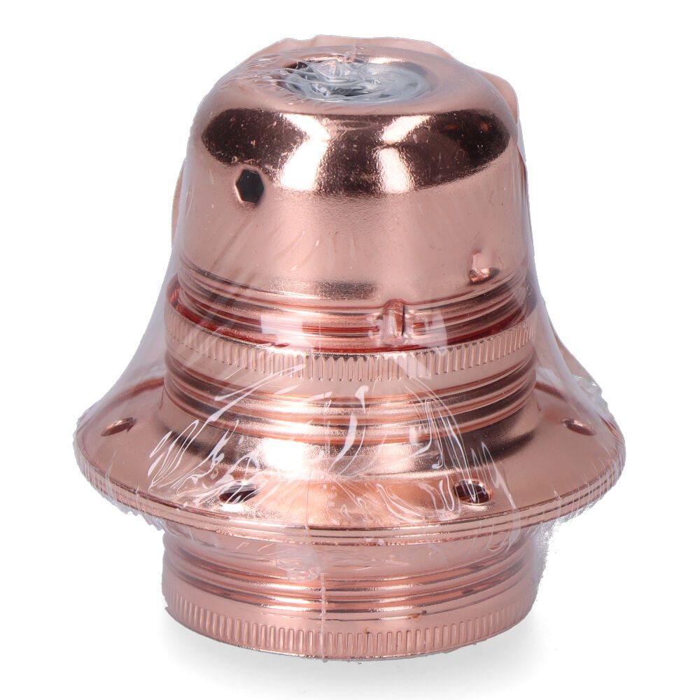 Portalámparas e27 metálico, 100 w 250 v, rosado, ø60 x 40 mm (retractilado)