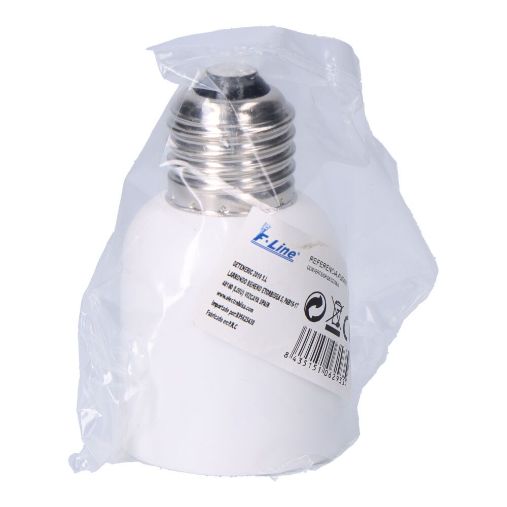 Convertidor de e27 a e40, 4 a 230 v, blanco, ø47 x 79 mm (retractilado)