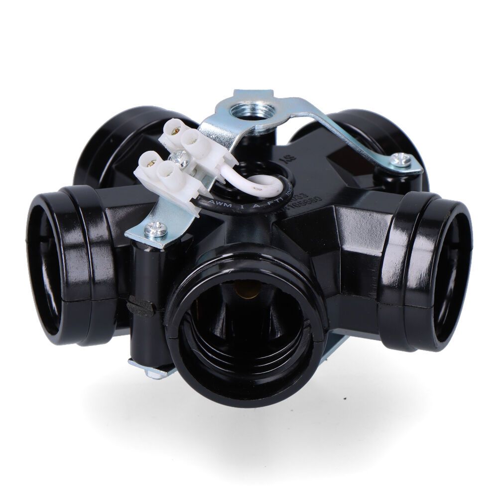 Portalámparas múltiple, 5 portalámparas e27, m10, 4 a 250 v, negro (retractilado)