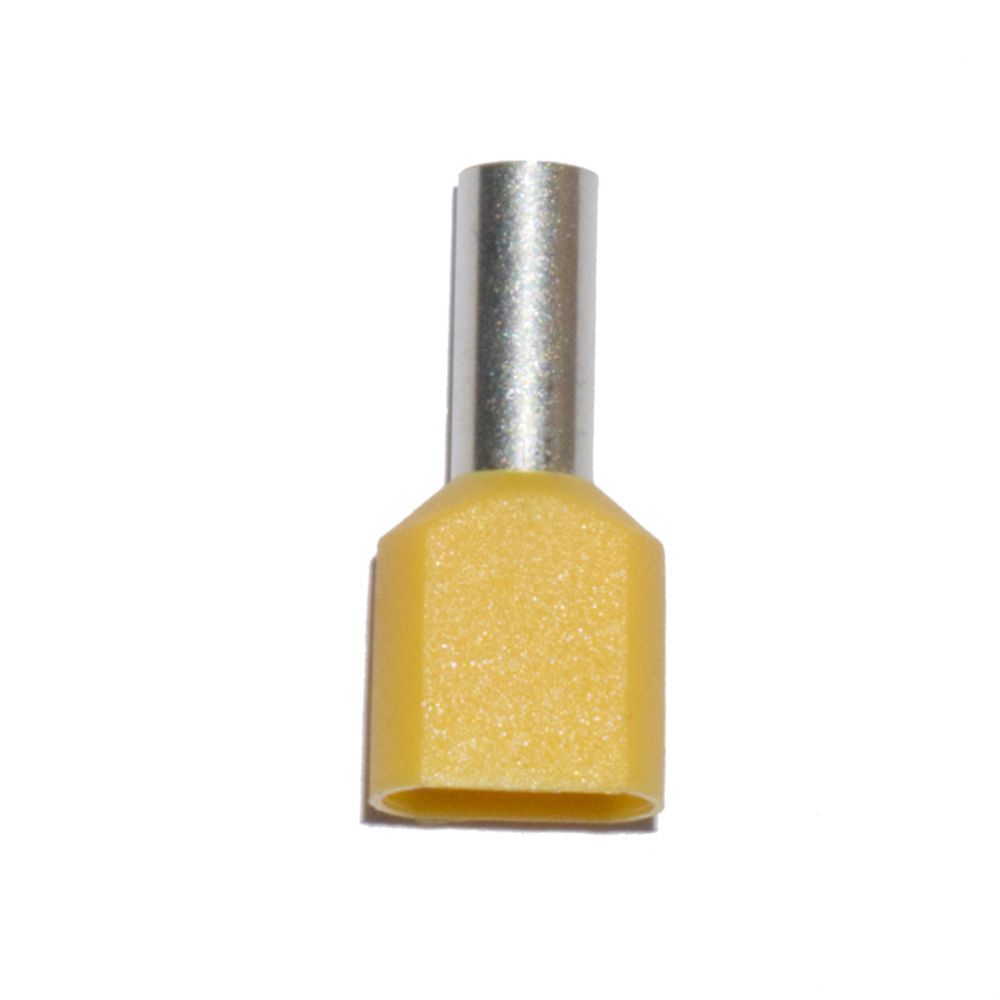 Puntera aislada 06,00 mm², doble, amarilla, 100 uds