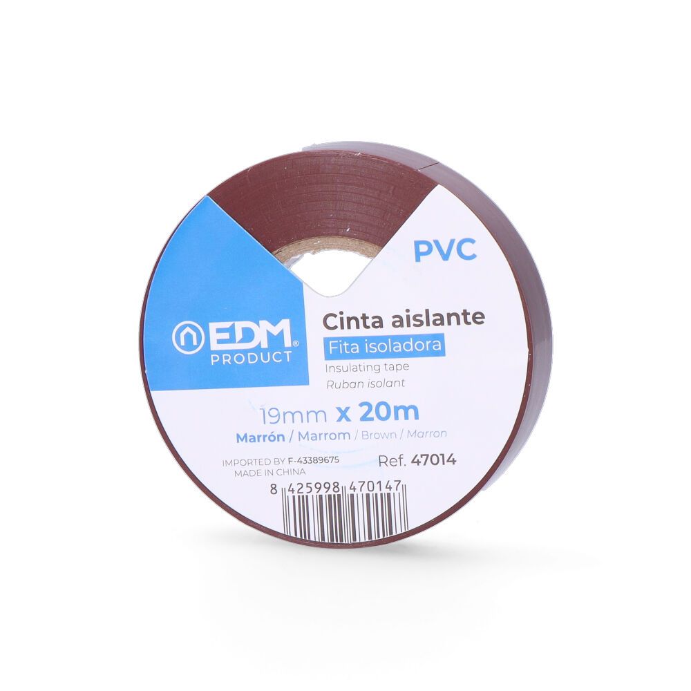 Cinta aislante calidad "supra" marron 19 mm x 20 m