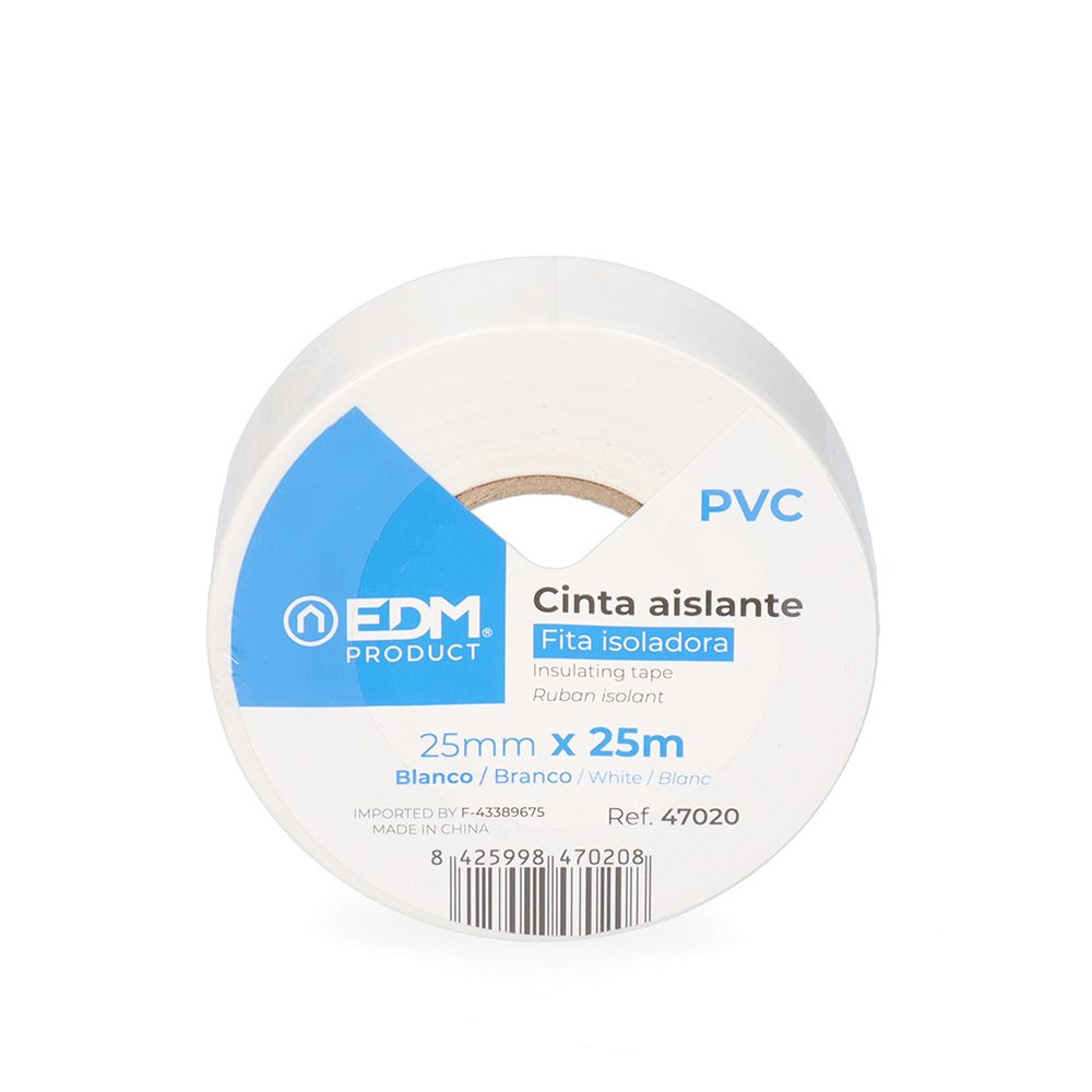 Cinta aislante calidad "supra" blanca 25 mm x 25 m