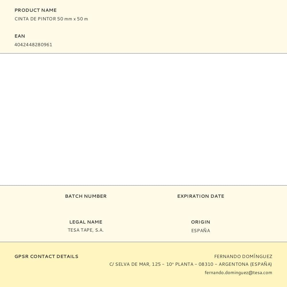 Cinta de pintor 50 mm x 50 m