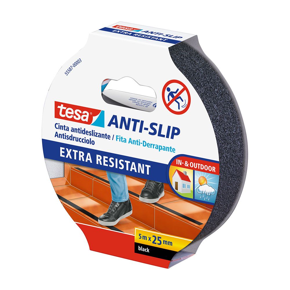 Cinta antideslizante negra 25 mm x 5 m