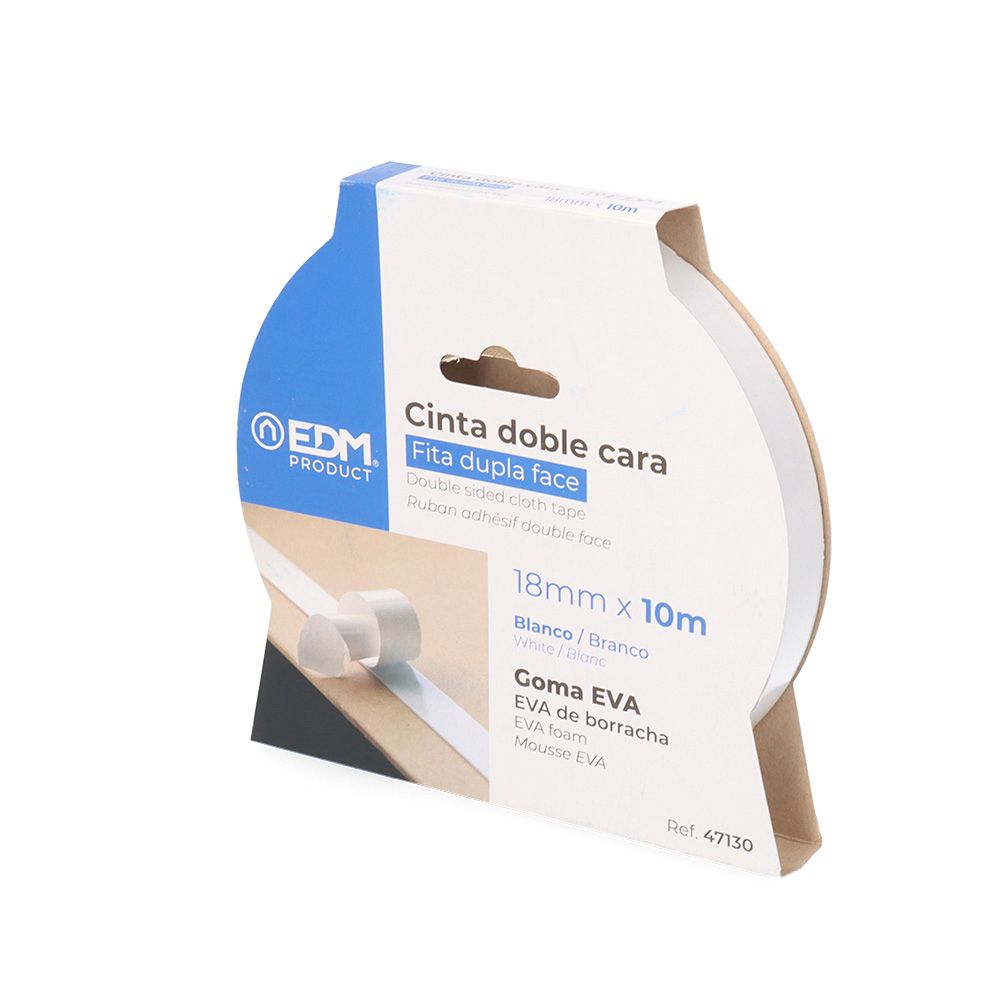 Cinta doble cara blanco 18 mm x 10 m