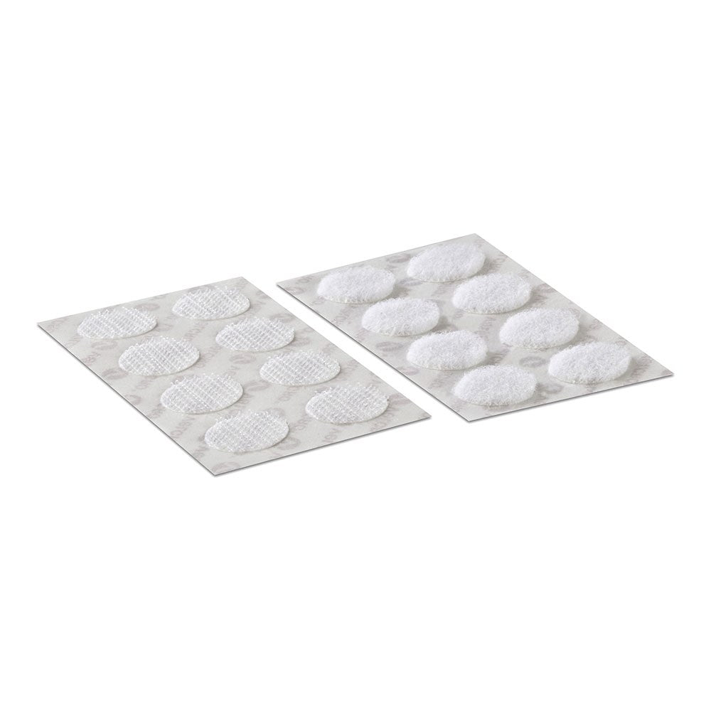 Circulos adhesivos hook&loop ø16 mm, blancos, 16 pares