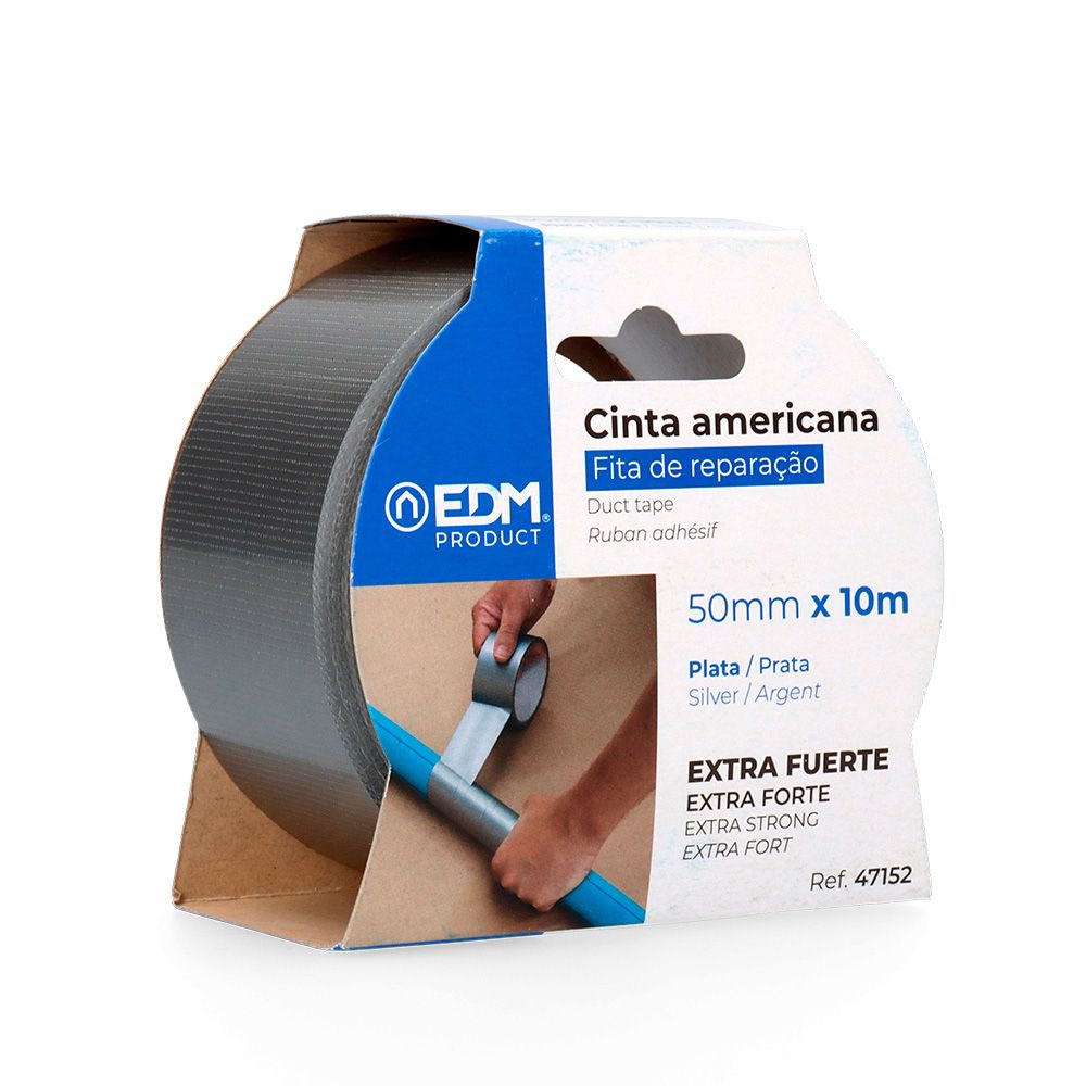 Cinta americana plata 50 mm x 10 m