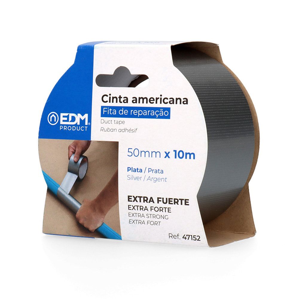 Cinta americana plata 50 mm x 10 m