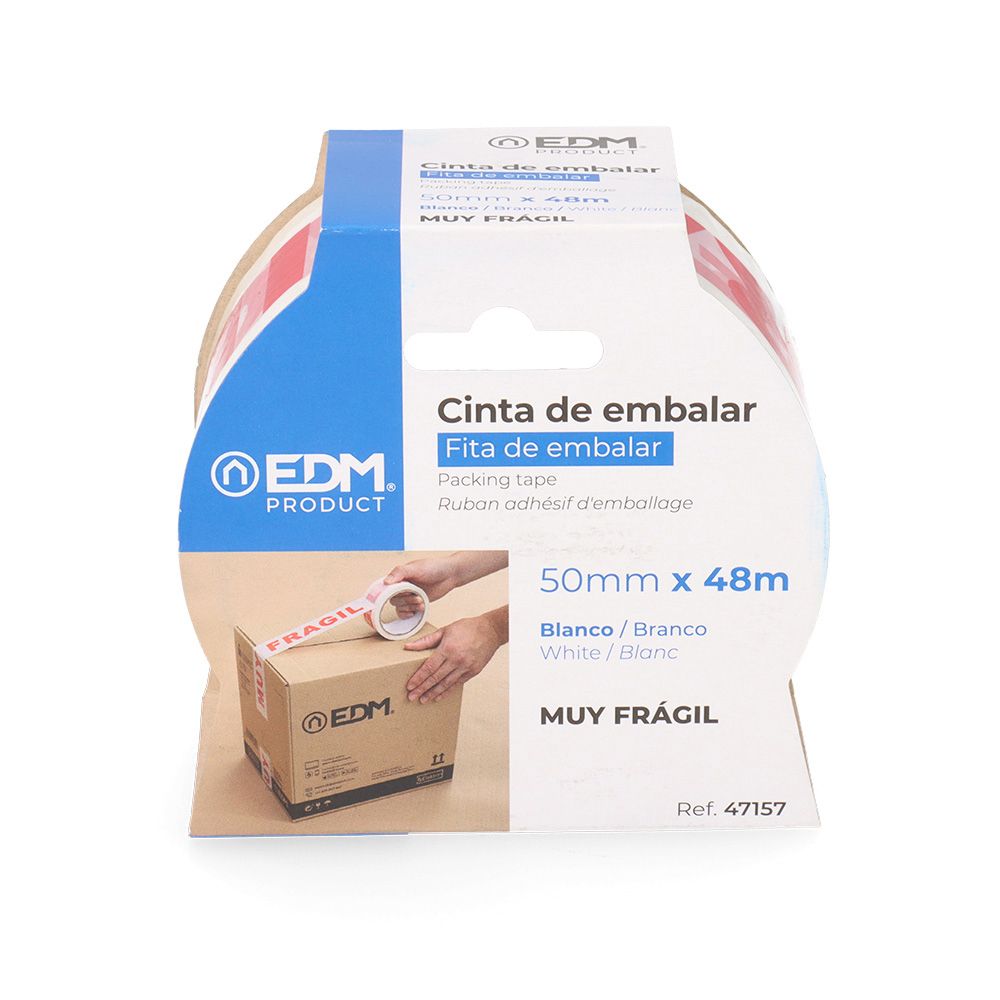 Cinta de embalar "muy frágil" 48 micras 50 mm x 48 m