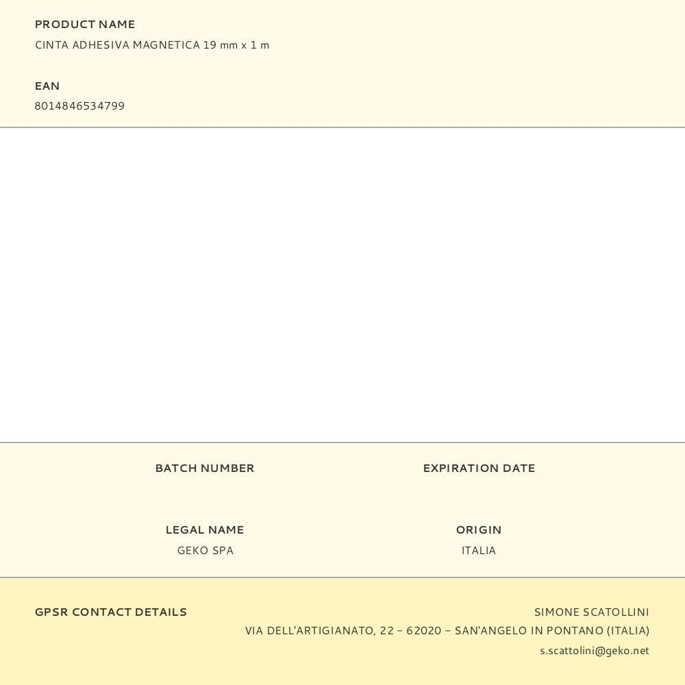 Cinta adhesiva magnética 19 mm x 1 m