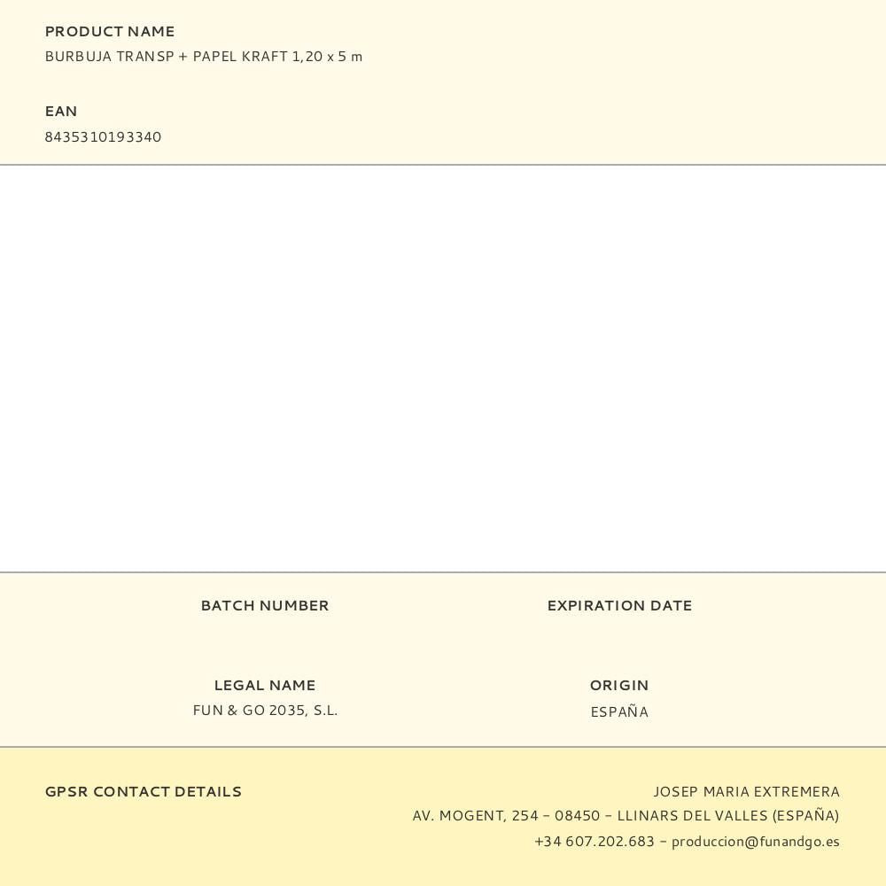 Burbuja transp + papel kraft 1,20 x 5 m