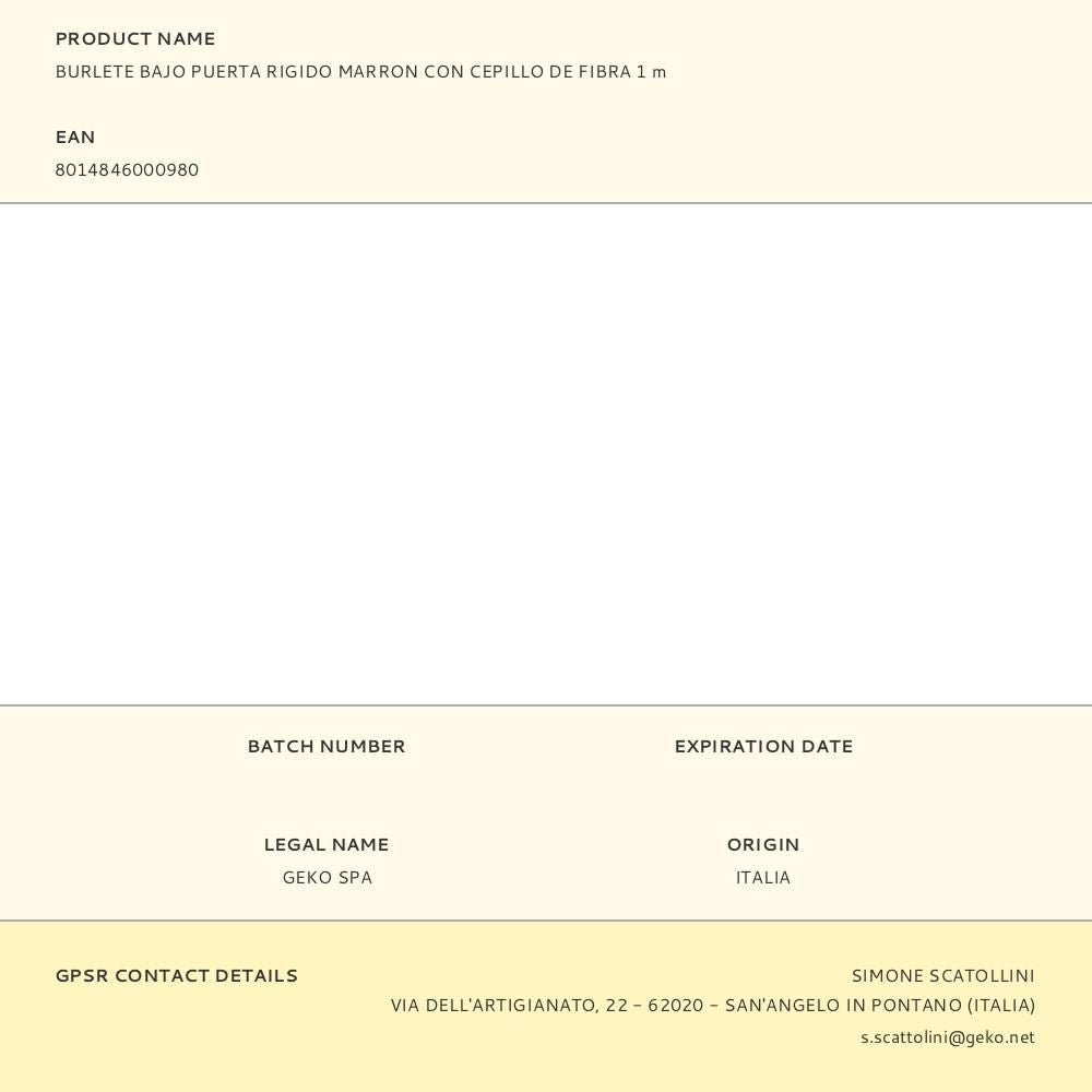 Burlete bajo puerta rigido marrón con cepillo de fibra 1 m