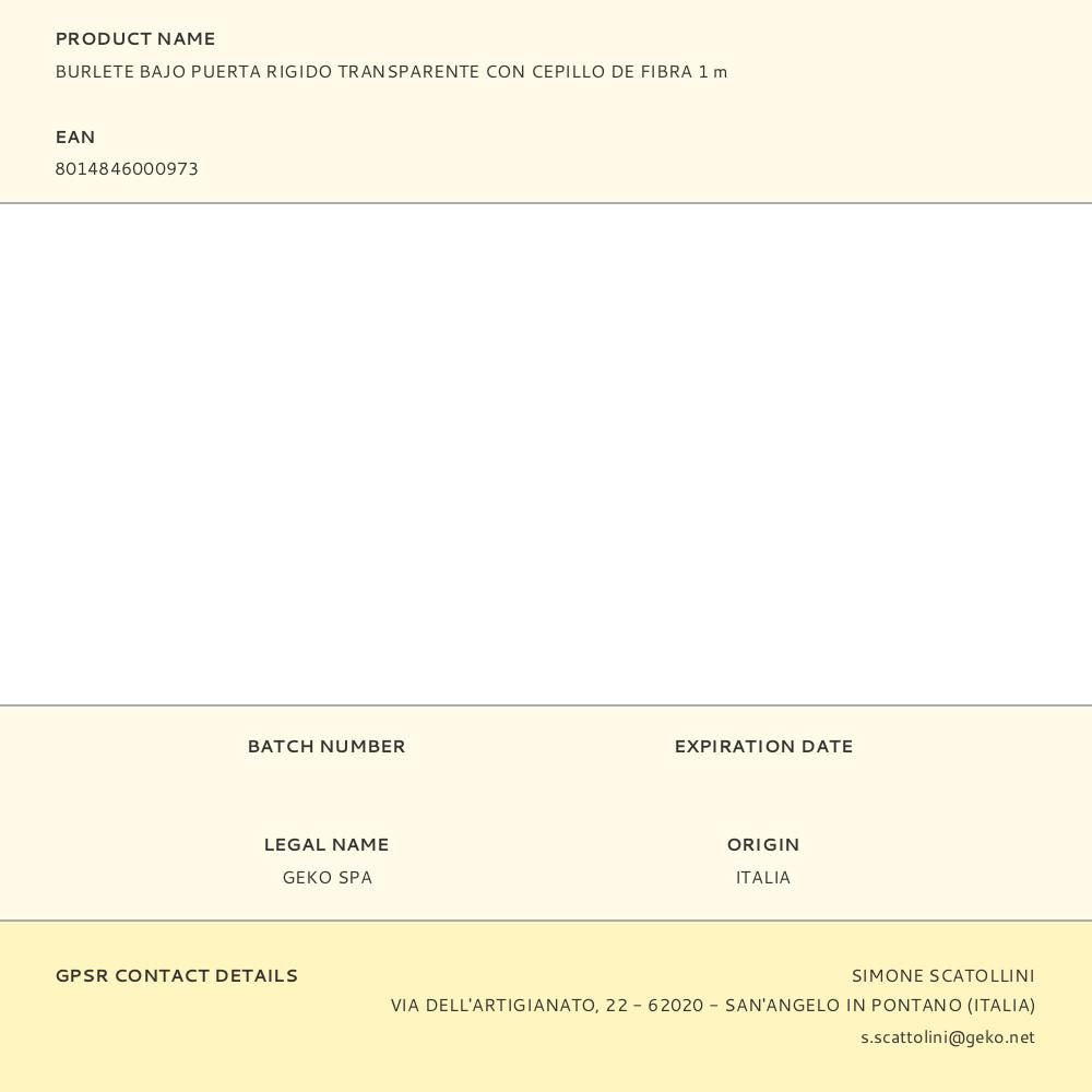 Burlete bajo puerta rigido transparente con cepillo de fibra 1 m