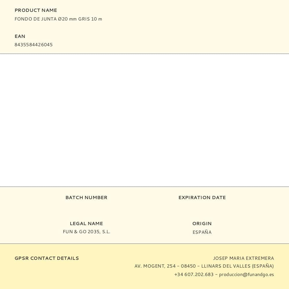 Fondo de junta ø20 mm gris 10 m