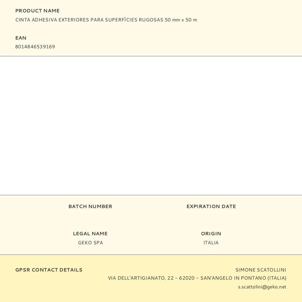 Cinta adhesiva exteriores para superfícies rugosas 50 mm x 50 m