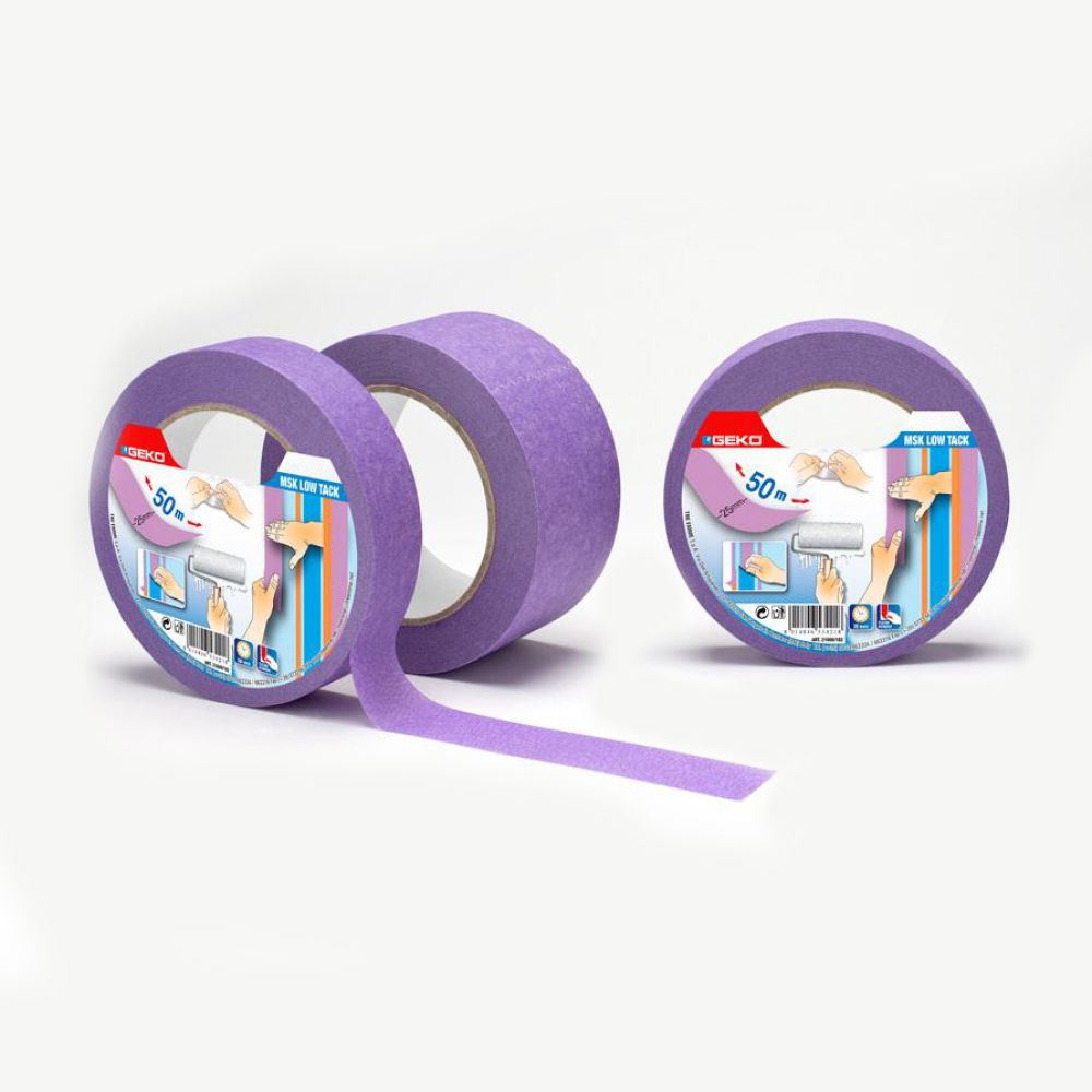 Cinta masking lila baja adhesividad para superficies delicadas 50 mm x 50 m