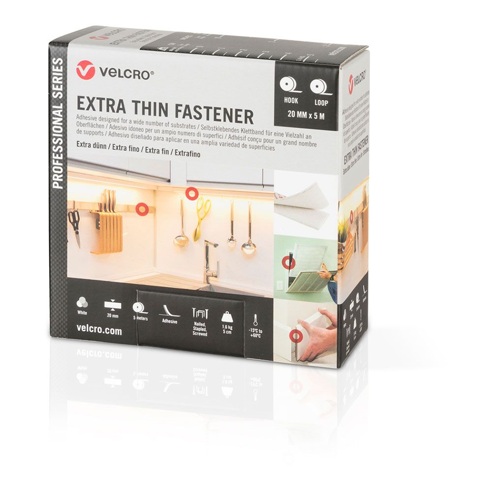 Cinta adhesiva extrafina blanca 20 mm x 5m