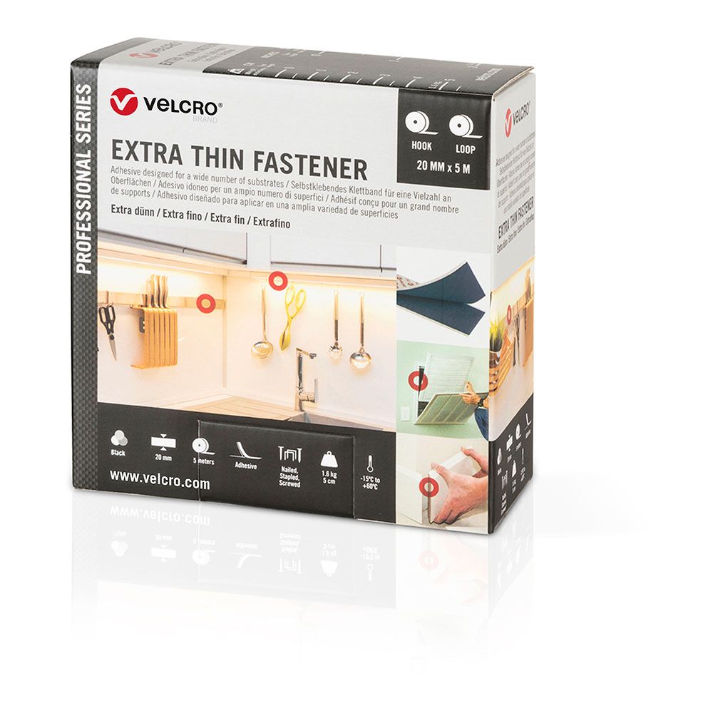 Cinta adhesiva extrafina negra 20 mm x 5m