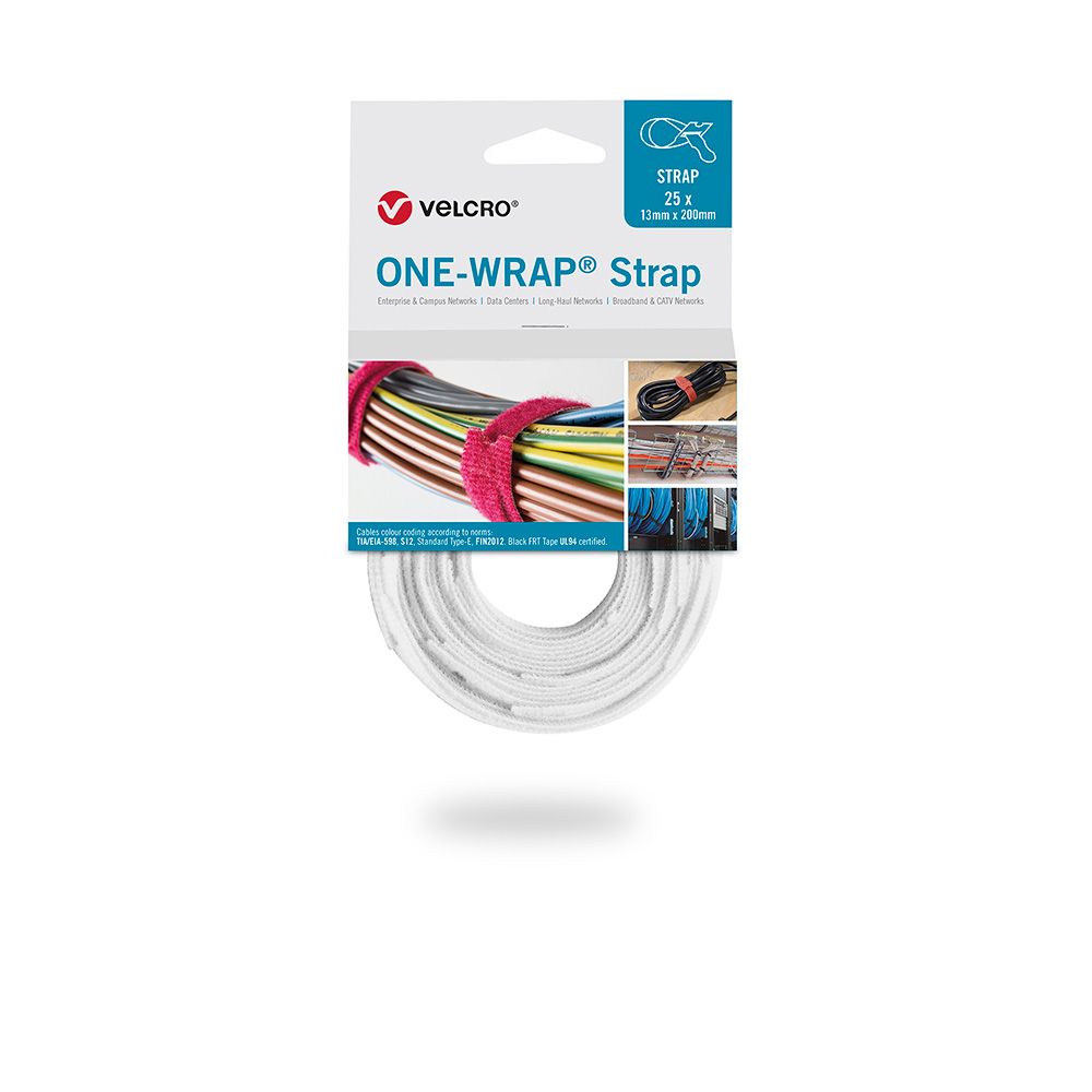 Brida one-wrap® strap, 13 x 200mm, 25 uds, blanca