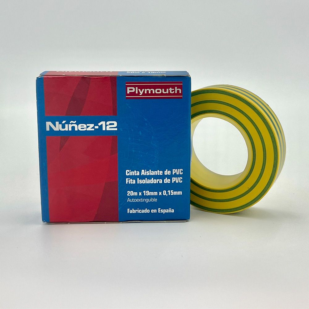 Cinta aislante pvc t/t alta adhesión 19 mm x 0,15 mm x 20 m