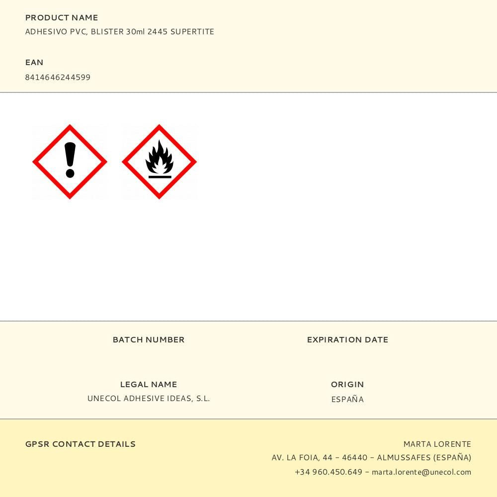 Pegamento para pvc, blister 20 ml