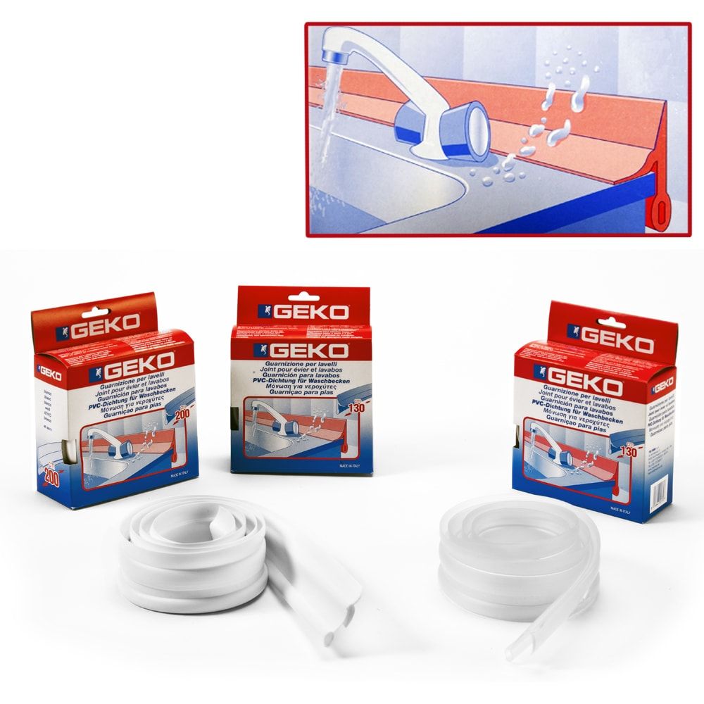 Guarnicion pvc para lavabos - fregaderos blanco 130 cm