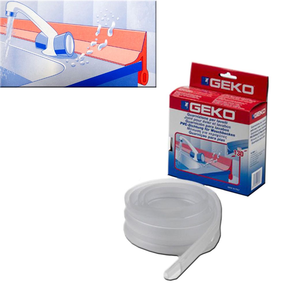 Guarnicion pvc para lavabos - fregaderos transparente 130 cm