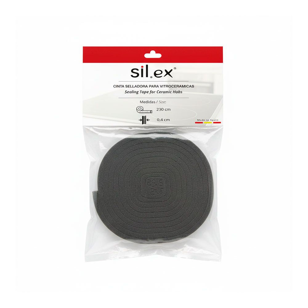 Cinta selladora para vitrocerámica gris oscuro, 0,4 x 230 cm