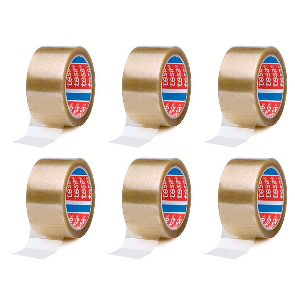 Cinta de embalar transparente 28 micras 50 mm x 66 m, 6 uds