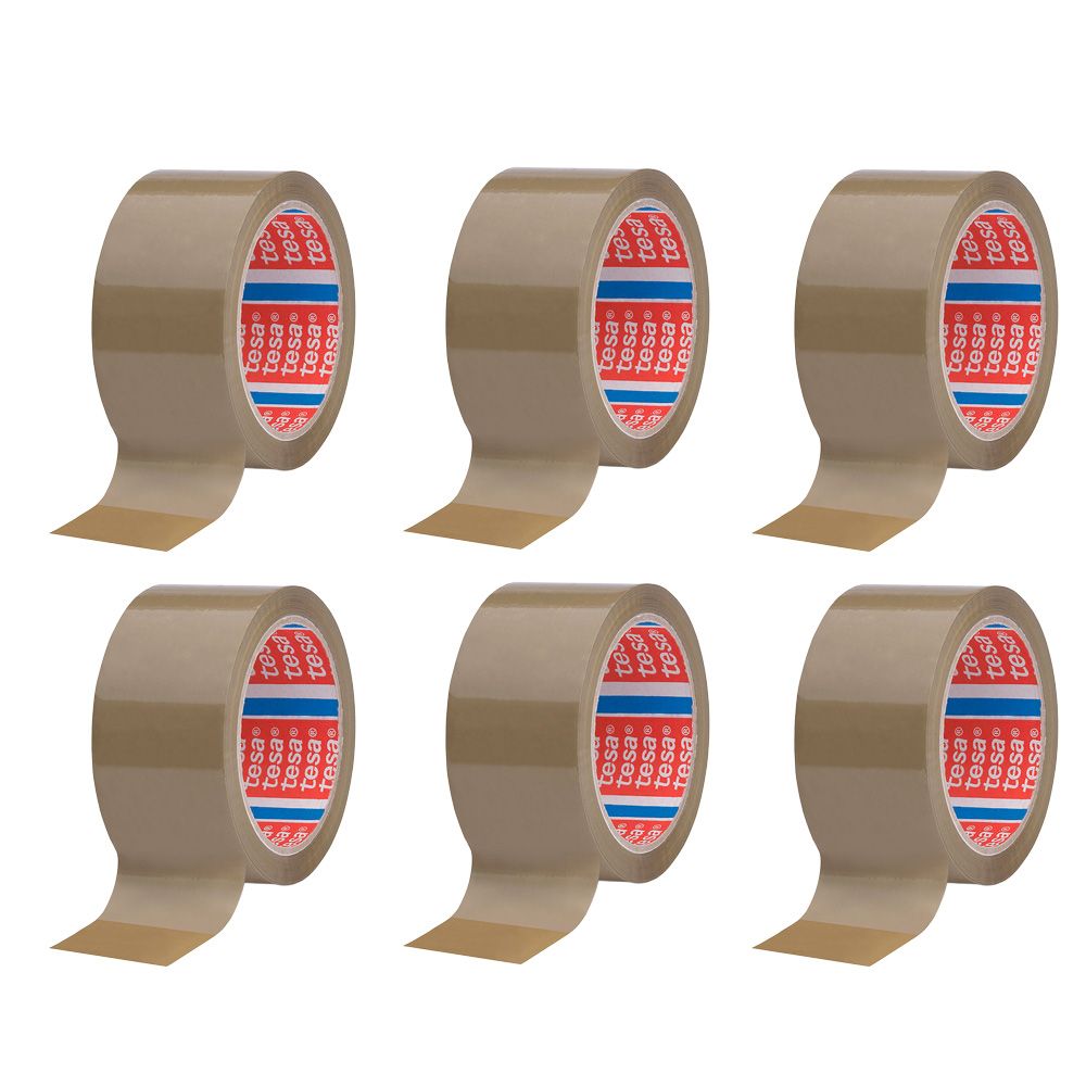 Cinta de embalar marrón 28 micras 50 mm x 66 m, 6 uds