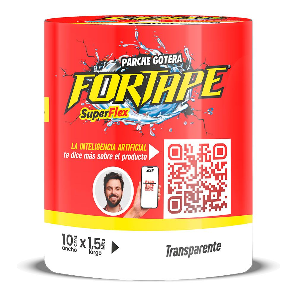 Cinta parche tapa gotera transparente pvc rollo 10 x 150 cm
