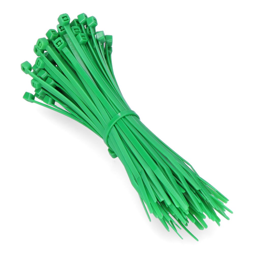 Brida nylon gbn 2,5 x 200 mm, verde, 100 uds