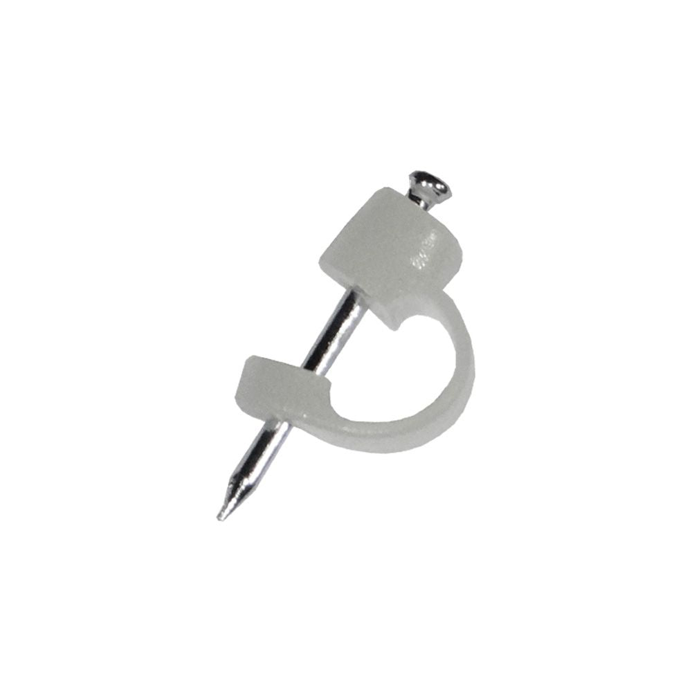 Grapa para cable tv, transparente, caja 100 uds