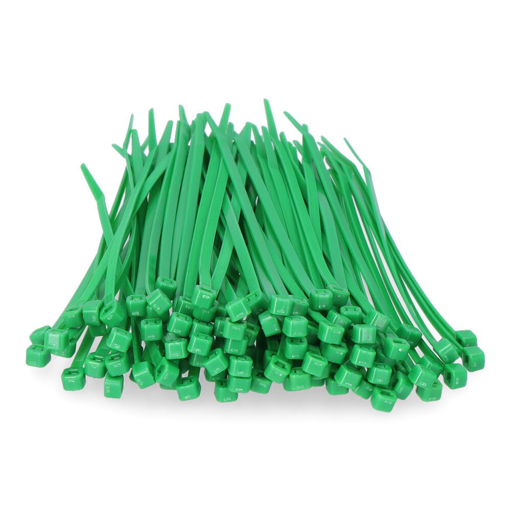 Bridas verdes 3,5 x 150 mm nylon alta calidad (bolsa 100 unid.)