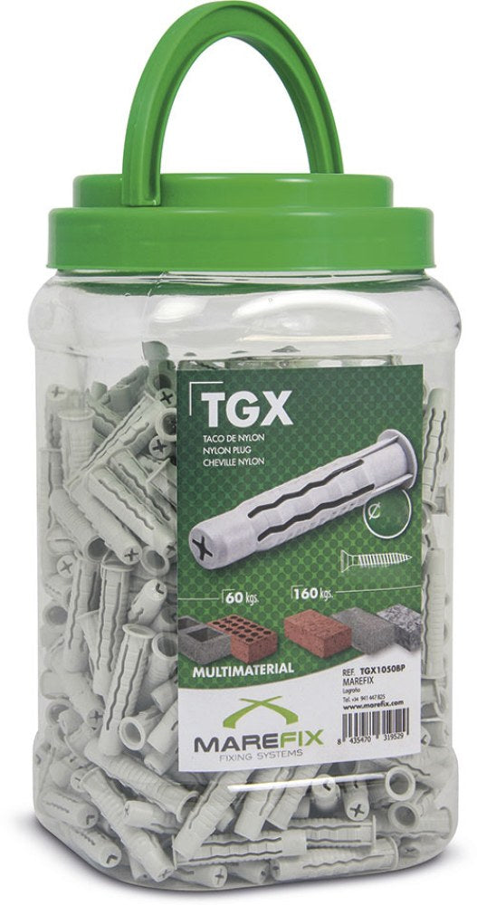 Taco nylon 4 expansiones, gl, ø6 x 30 mm, bote 1000 uds