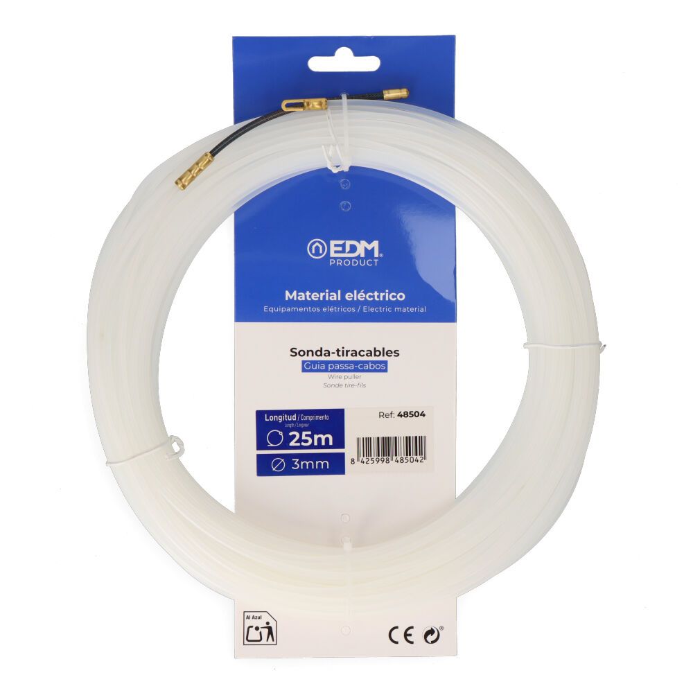 Sonda pasacables guía, nylon, 25 m x 3 mm