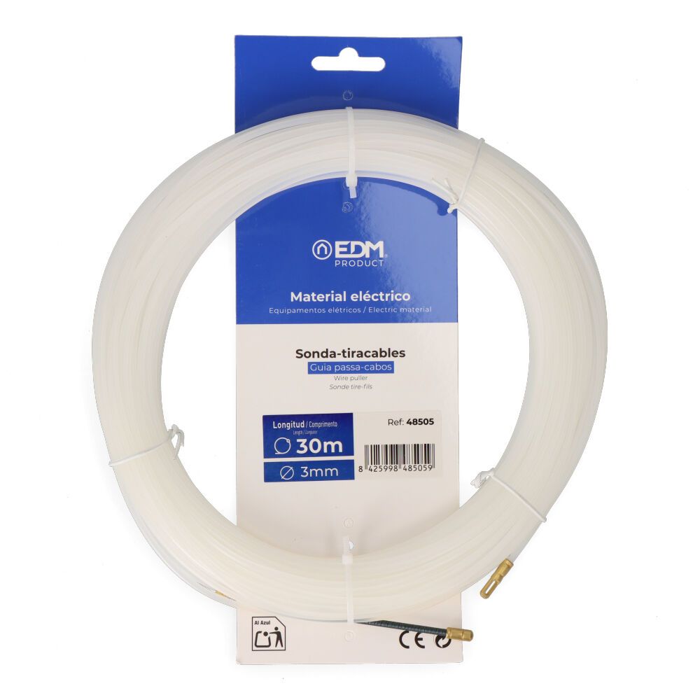 Sonda pasacables guía, nylon, 30 m x 3 mm