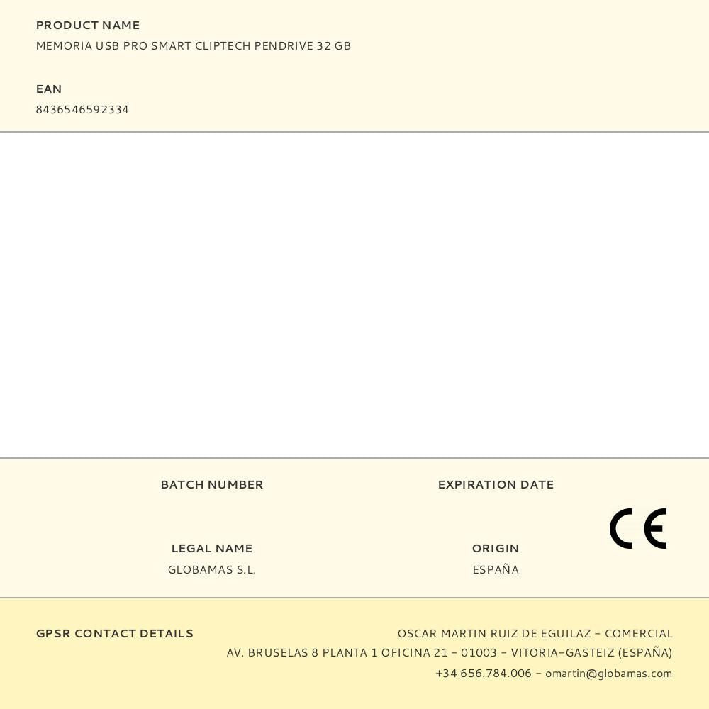 Memoria usb pro smart cliptech pendrive 32 gb