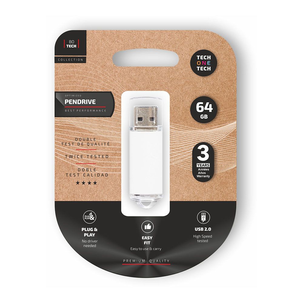 Memoria usb 2.0 basic white pendrive 64 gb
