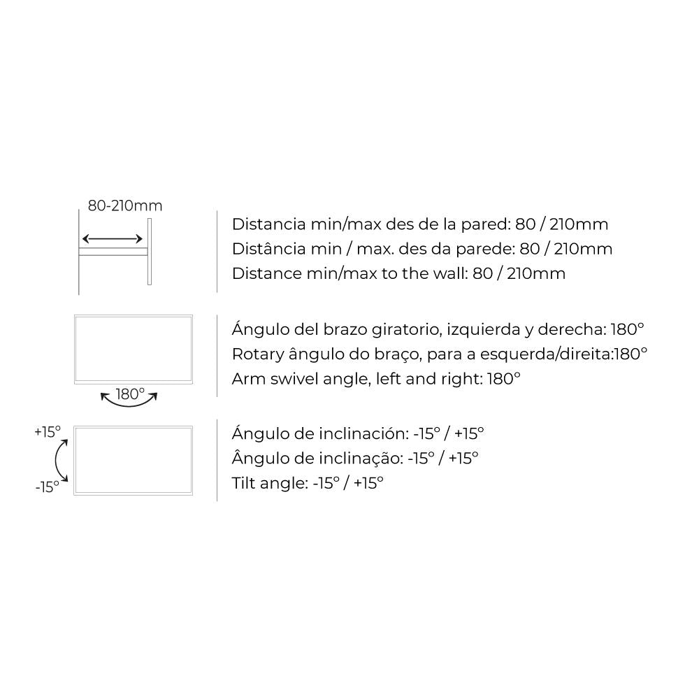 Soporte universal tv de 23-42 pulgadas 25 kg con brazo