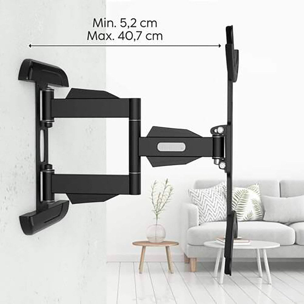 Soporte mural televisor, negro, doble brazo articulado, de 32 a 65 pulg, carga máx. 35 kg